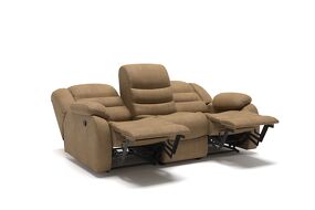 Фото Top concept Ridberg диван 2 реклайнера замша бежевый
