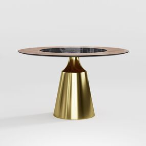 Фото Top concept Стол круглый Lucas 140, шпон, керамика глянцевая, черная