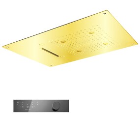 Фото KT037AXX AQUAelite SPA Home верхний душ 550x400 мм с 4 режимами и 4 SPA программами, термостат Золото 53/06Q